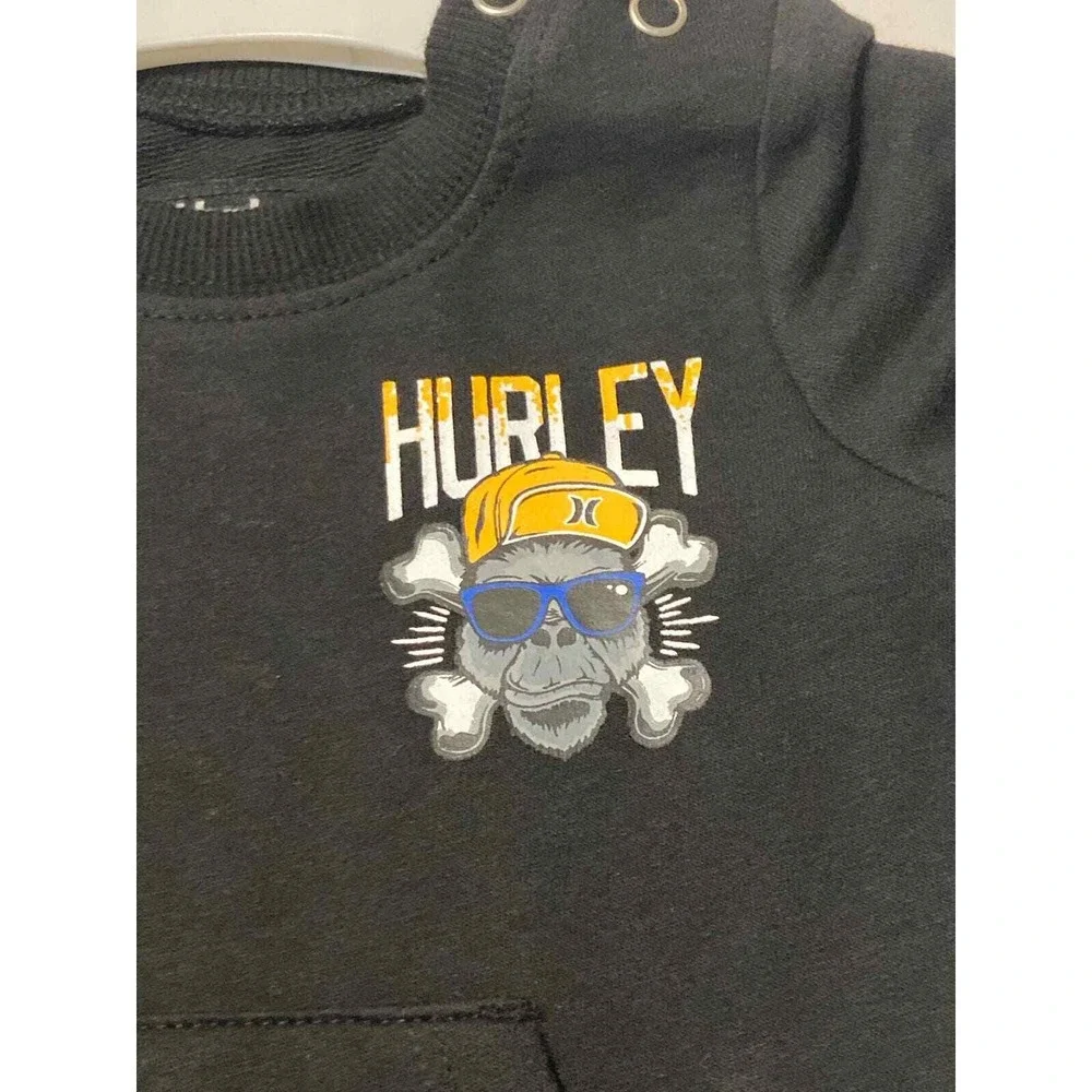 Hurley Infant Romper Size 3M We Run This‎ Beach Black